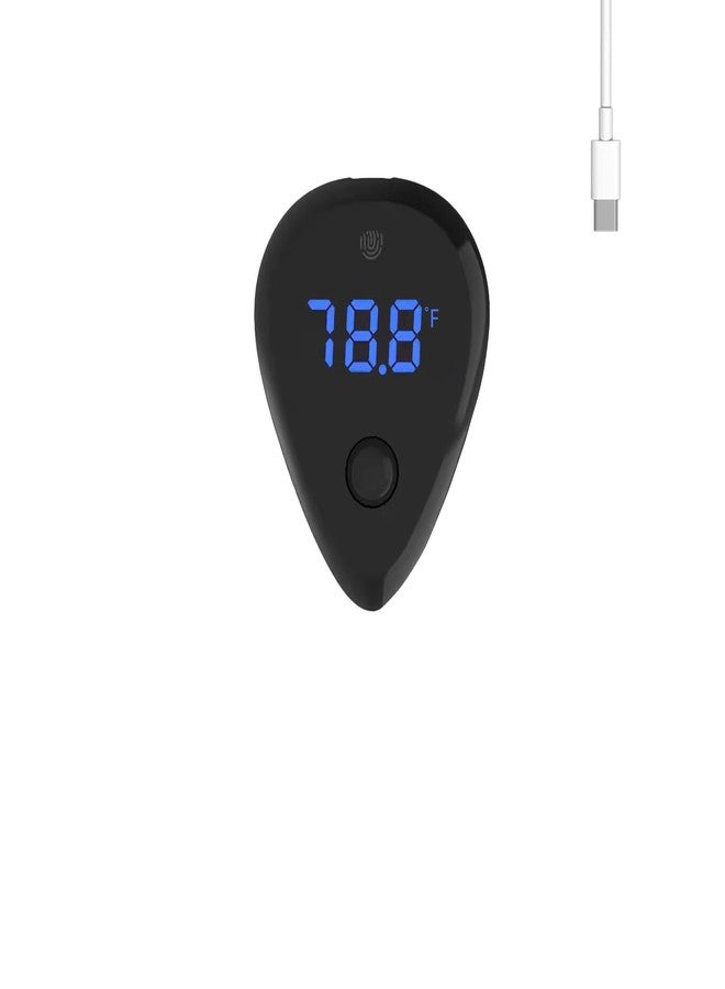 Carefree Fish مقياس حرارة حوض السمك Carefree USB قابل لإعادة الشحن لاسلكي مزود بمفتاح استشعار بشري، مقياس حرارة لحوض السمك مع إنذار صوتي لارتفاع درجة الحرارة ±1 درجة فهرنهايت (محول الطاقة وكابل الشحن غير مرفقين) - Image 1